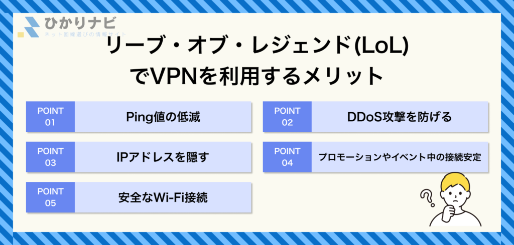 リーブ・オブ・レジェンド(LoL)でVPNを利用するメリット