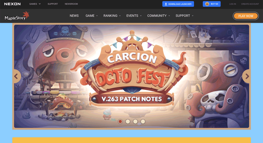 MapleStoryの公式サイト